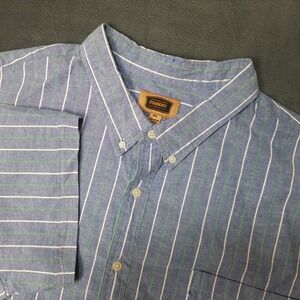 NEW Foundry Shirt Mens 4X XXXXL Blue Pencil Stripe Striped Pinstripe Cotton
